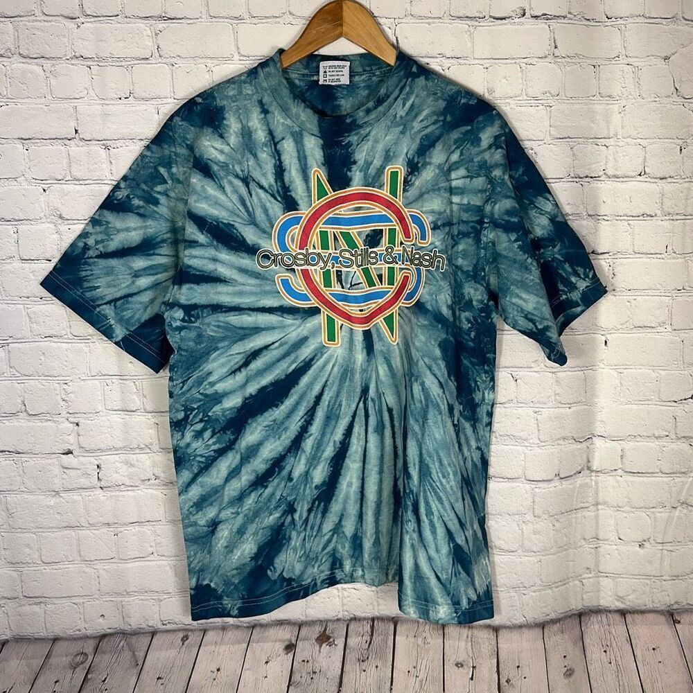 2012 Crosby Stills And Nash Concert Tour Tie‎ Dye T Shirt Band T Made in USA